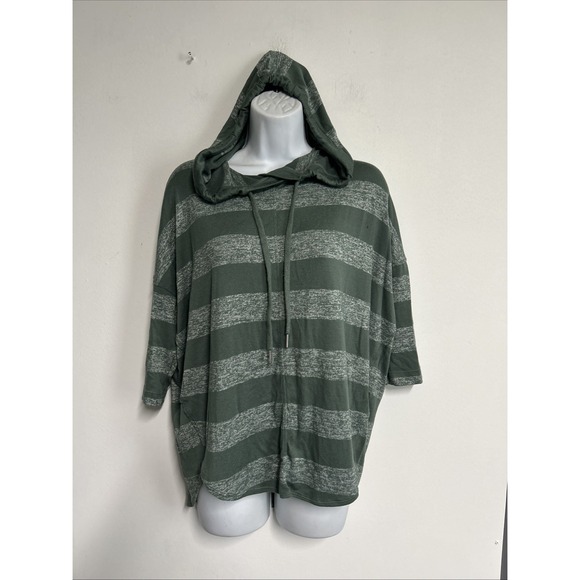 Calvin Klein Performance Women's Small Pullover Shirt Striped Hooded Athleisure - Picture 1 of 15